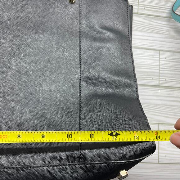 Rebecca Minkoff Women's Black Gold Embossed Leather Shoulder Tote Bag - Picture 7 of 9